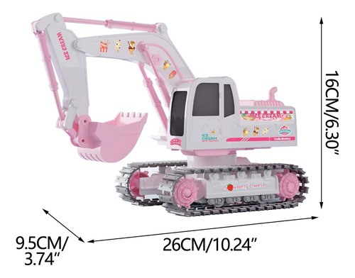 Excavadora Pinks Romantic Alloy Track Con Mando A Distancia,