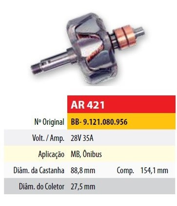 Rotor 24v 35amp Mercedes Benz (88,8x27,5x154,1)