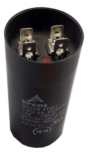 Capacitor Eletrolítico Partida De Motores 108-130-110v Epcos