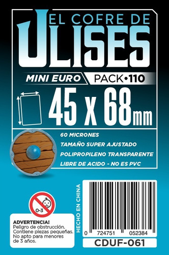 Protectores 45x68mm Euro Mini (60 Micr) Cofre De Ulises X110