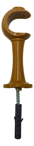 Suporte Varão Cortina Simples 28mm Par Com Ponteira Cor Cerejeira