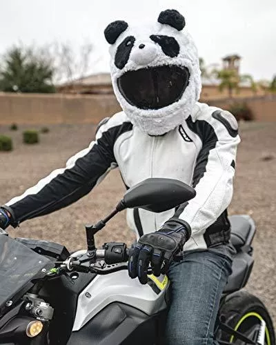 Funda De Casco De Moto De Panda Esponjoso Y Lindo, Cubierta Protectora De  Casco De Moto De Cara Completa Divertida Para Montar Al Aire Libre