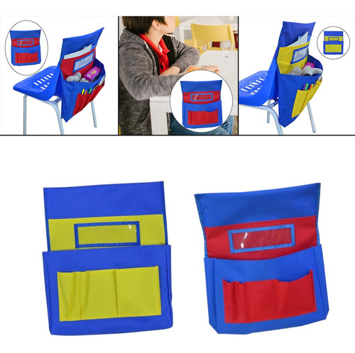 2 X 6 Bolsillos Para Silla Escolar Con Ranura Para Placa De