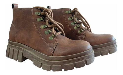 Borcegos Botas Bajas Ecocuero Mujer