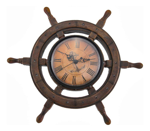 Reloj De Pared Náutico Vintage 29cm Funciona Con Pilas