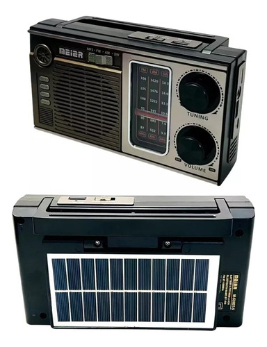 Radio Vintage Estilo Antiguo Panel Solar + Luz + Aux + Usb