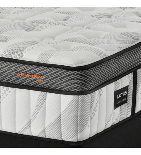 Colchón Queen Size De Resortes Lotus América 41cm Medio Color Beige