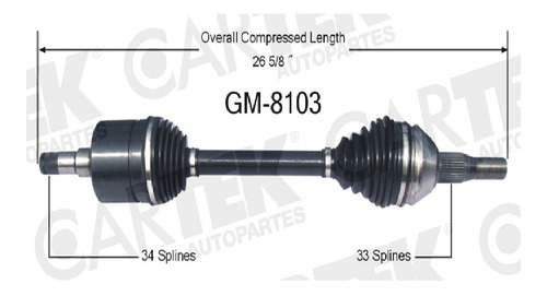 Flecha Homocinetica Completa Der Oldsmobile Silhouette 92-95