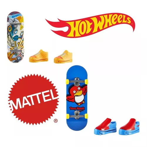 Kit Hot Wheels Pista Octopark + 3 Skates de Dedo Com 6 Tenis