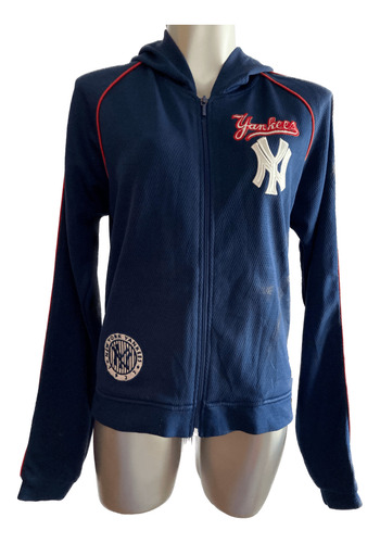 Sudadera Hoodie New York Yankees Full Zip Mujer Béisbol Mlb