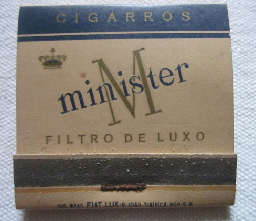 Antigua Caja De Fosforos Minister Filtro De Lujo