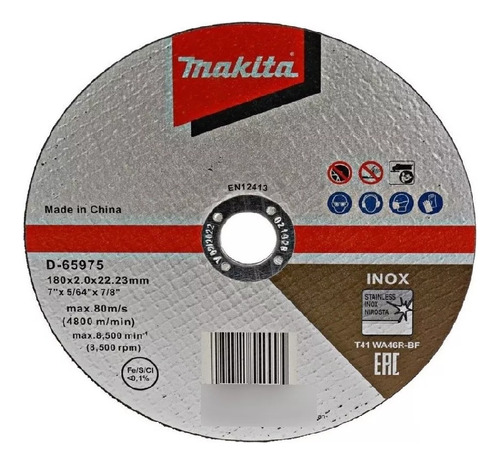 Discos De Corte Makita 25 Unidades Acero Inox 180mm D-65975