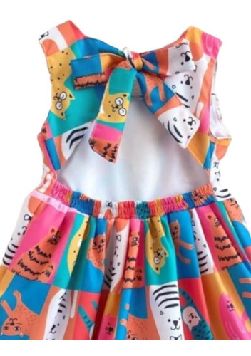 Imagem 4 de 5 de Vestido Infantil Rodado Princesa Colorido Verão