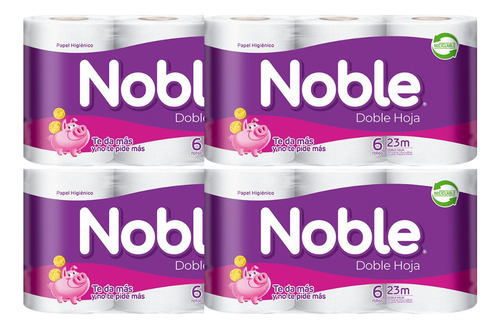 Papel Higiénico Noble Rendidor 4 Packs Doble Hoja 23m.