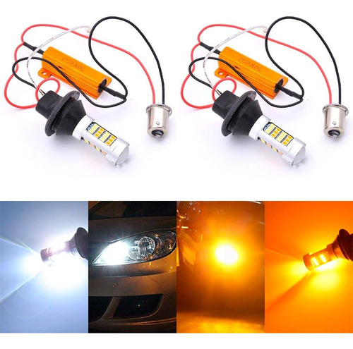 Kit Lâmpada Led Drl Lanterna Branca Seta Laranja 1 Polo