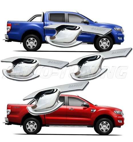 Ford Ranger 2013 2014 2015 Al 2018 Uñeros Cromados 4 Puertas