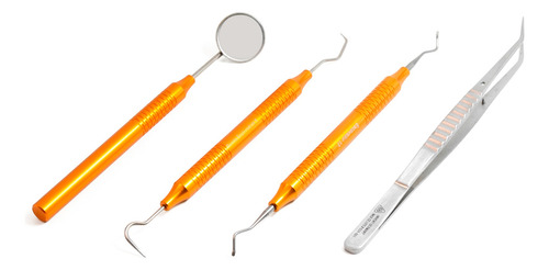 Juego Exploracion Dental Dorado 4 Pzs Base 6b Aleman Premium Dorado
