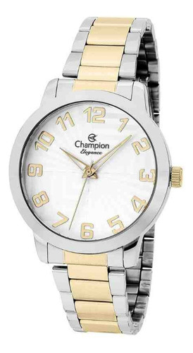 Relógio Champion Prata E Dourado Feminino Cn24664b Fundo Branco