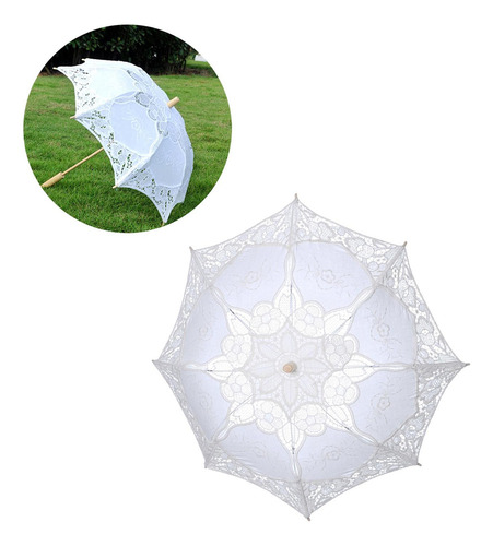 Guarda-chuva De Renda Decoração Com Alça De 52x60cm