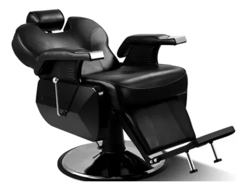 Silla Sillon Barbero Hidraulica Peluquería Profesional Reclinable Redonda Negro