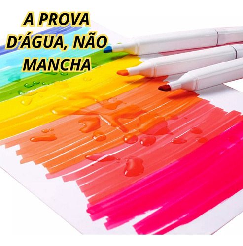 A Canetas Permanentes 120 Cores Vibrantes Ponta Dupla C/