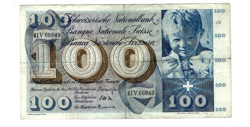 Suiza - Billete 100 Francos 1963 - 41v 66849