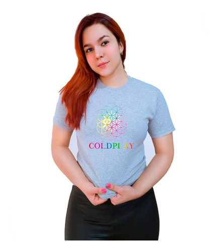 Polera Dama Estampada 100% Algodón Gira Coldplay Chile 2022