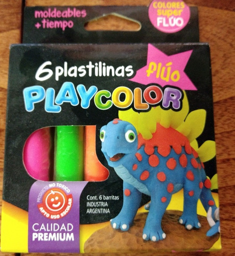 Imagen 1 de 1 de Plastilina  Play Color Flúor Cajita X 6 Unidades