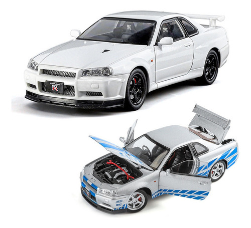 Rápido Y Furioso 2 Brian Nissan Gtr R34 Con Luz Sonido 1/24