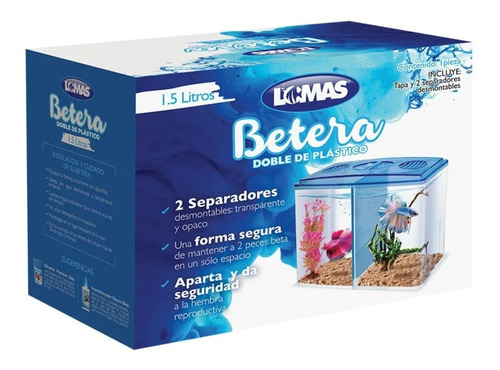 Imagen 2 de 5 de Pecera Chica Para Pez Betta Betera Doble De Plastico 1.5 Lt