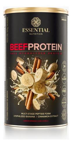 Beef Protein Banana Com Canela Essential Nutrition 420g