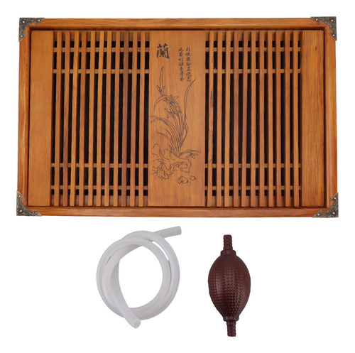 Bandeja De Té China Para Gongfu, Drenaje De Agua, Madera