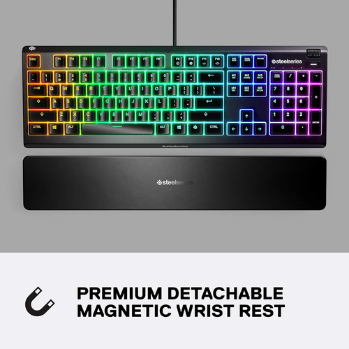 Teclado Gamer Steelseries Apex 3 Rgb Con Reposamunecas Ip32