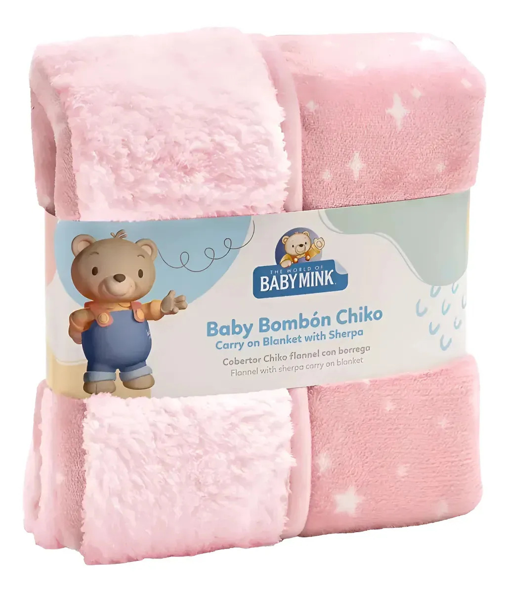 Baby Mink Baby Bombon Cobertor Chiko Con Borrega
