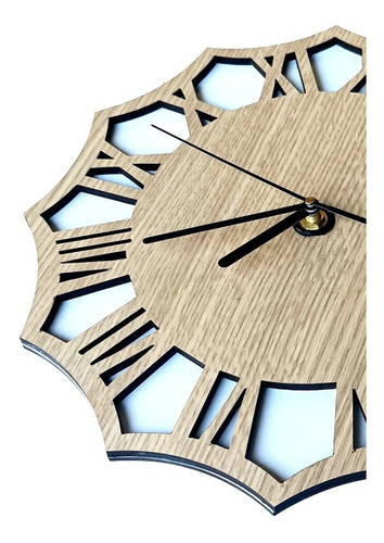 Reloj De Pared De Madera Analógico Diseño Glasgow 60x60