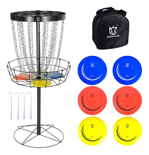 Disc Golf Pro Basket Target Incluye 3 Discos 24 Cadenas Port