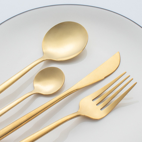 Cubiertos Modernos 48 Piezas Cubiertos De Plata Rosa De Oro