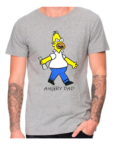 Remera Papa Enojado Homero Simpson  888 Dtg Minos