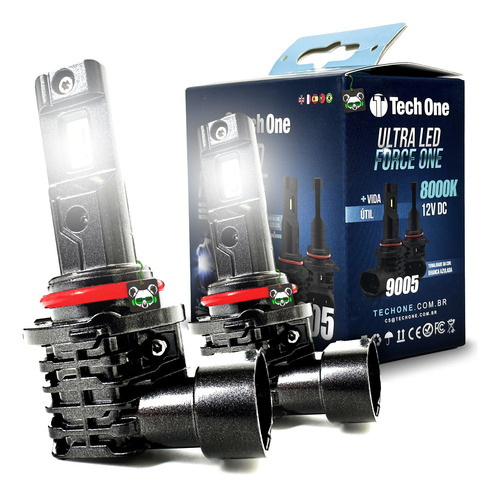 Kit Par Lâmpada Ultra Led Force One 8000k 4100lm  Techone