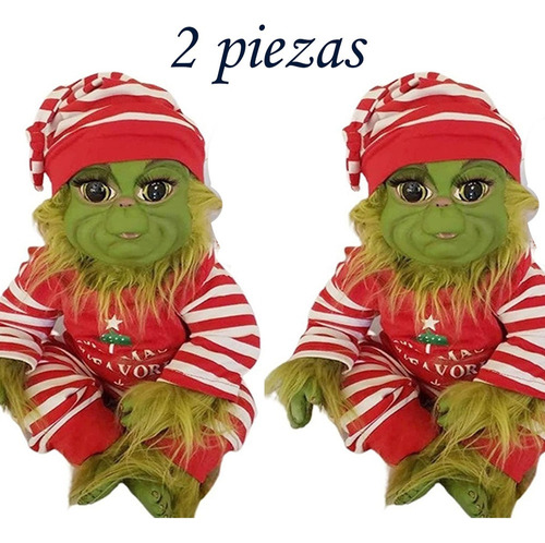 Muñeca Grinch, Lindo Peluche De Peluche Navideño+2pcs