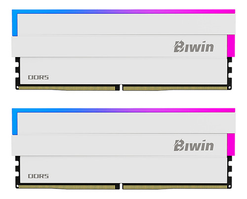 Memoria Ram Ddr5 32gb 6400mt/s Biwin Dw100 Rgb 2x16gb Blanco