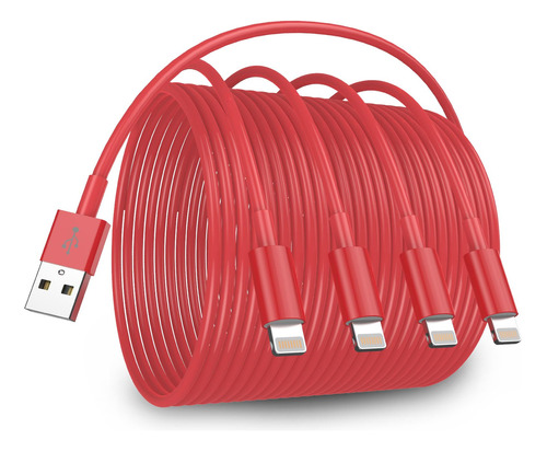 Wpvbam 4-pack [mfi Certificado] Cable De Carga De iPhone 6ft