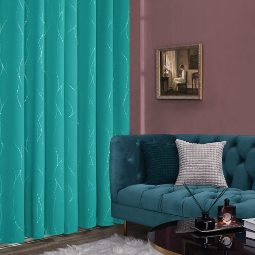 Cortinas Deconovo Opacas Con Ojales Estampados En Plata