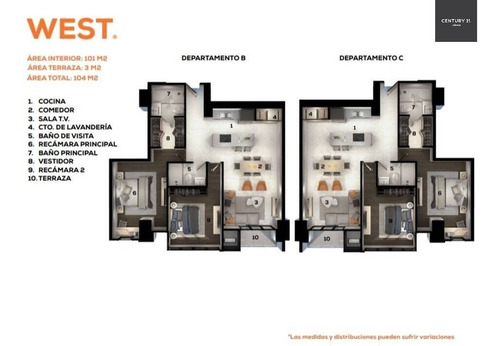 Imagen 9 de 13 de Departamentos En Venta En West En Valle Póniente