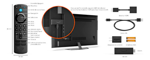 Fire Tv Stick 4k 3.a Wifi6 Con 1 Mes Thunder Tv & Funda Negro De Voz
