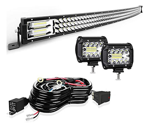 Barra De Luces Led De 50 Pulgadas, 684w Curva De Triple...