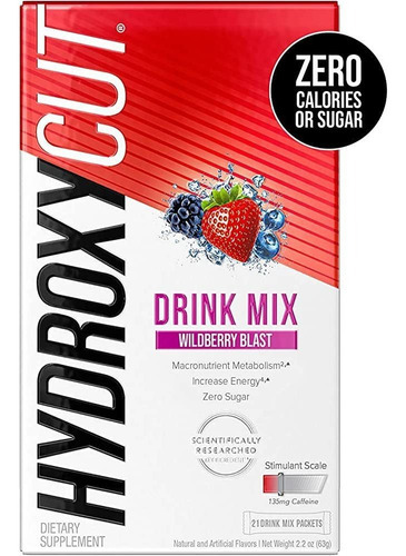 Hydroxycut Drink Mix Quemador De Grasa, Formula Avanzada Contiene Cero Azúcar, Vitamina B Y Electrolitos, Proporciona Energía, Ayudar A Metabolizar Los Carbohidratos, Proteínas Y Grasas  21 Sobres