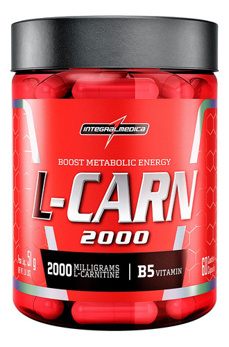 L- Carnitina 2000mg 60 Cápsulas - Integralmédica Sabor Neutro