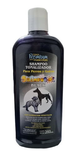 Shampoo Tonalizador Shampusol Black 260ml Perros Gatos