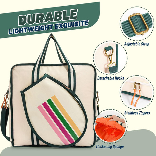 Pickleball Bag Zipper Closure Gym Bag Professional Style A